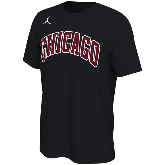 Chicago Bulls Jordan Brand Wordmark Statement Edition T-Shirt - Black - Picture 2 of 9